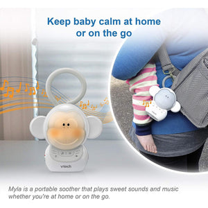 Vtech - Dispositif Sonore Apaisant Portatif pour Bébé Myla le Singe, Berceuse et Veilleuse - Simple Boutique
