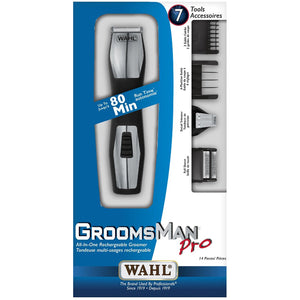 WAHL - Tondeuse Personnelle Rechargeable Tout-en-Un Groomsman Pro, Comprend 3 Têtes Amovibles - Simple Boutique