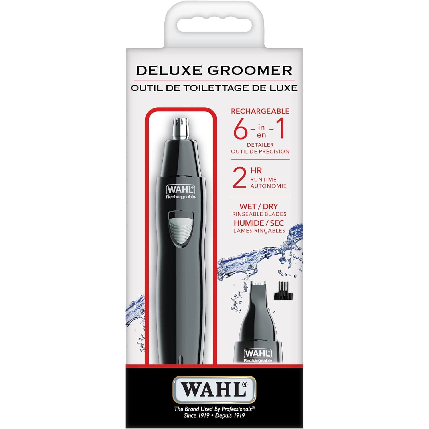 WAHL - Tondeuse Personnelle de Précision 6 en 1, Rechargeable, 2 Têtes Interchangeables, Noir - Simple Boutique