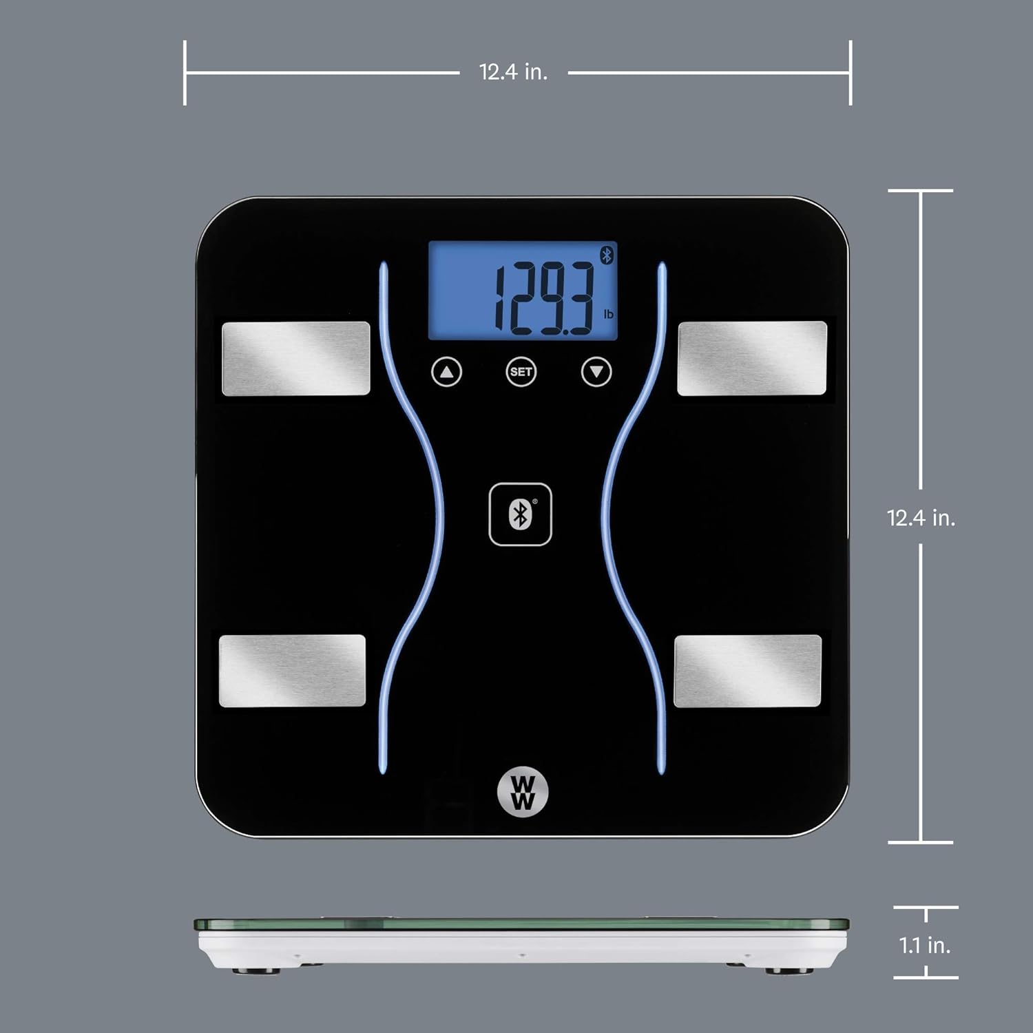 Weight Watcher - Pèse-Personne Numérique avec Analyse Corporelle, Bluetooth, Capacité Maximum de 180kg - Simple Boutique