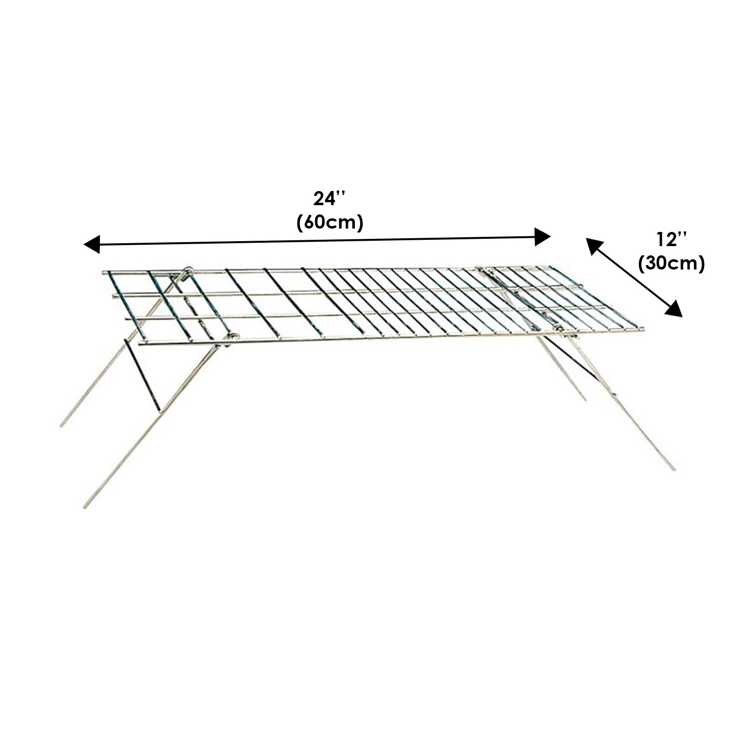 World Famous - Grille de Cuisson Antiadhésive pour Feu de Camps, Pieds Rabattables - Simple Boutique