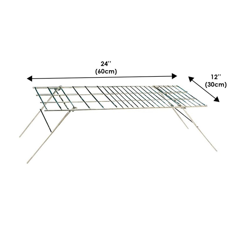 World Famous - Grille de Cuisson Antiadhésive pour Feu de Camps, Pieds Rabattables - Simple Boutique