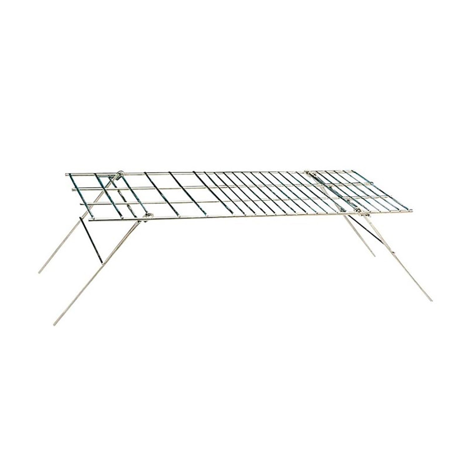 World Famous - Grille de Cuisson Antiadhésive pour Feu de Camps, Pieds Rabattables - Simple Boutique