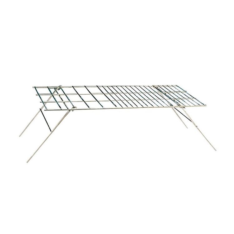 World Famous - Grille de Cuisson Antiadhésive pour Feu de Camps, Pieds Rabattables - Simple Boutique