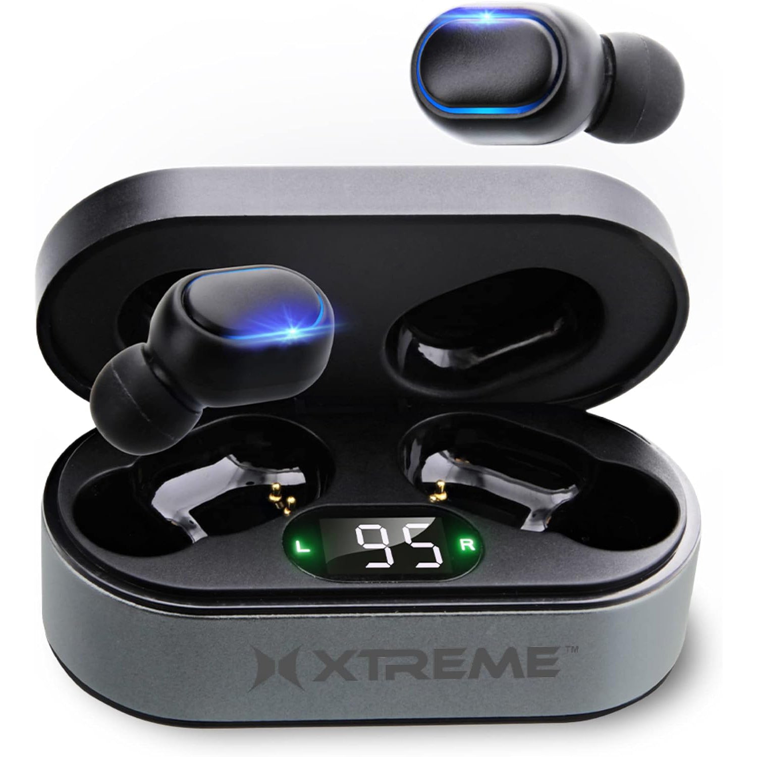 Xtreme - Écouteurs Intra-Auriculaires Bluetooth avec Boitier de Recharge, Noir - Simple Boutique