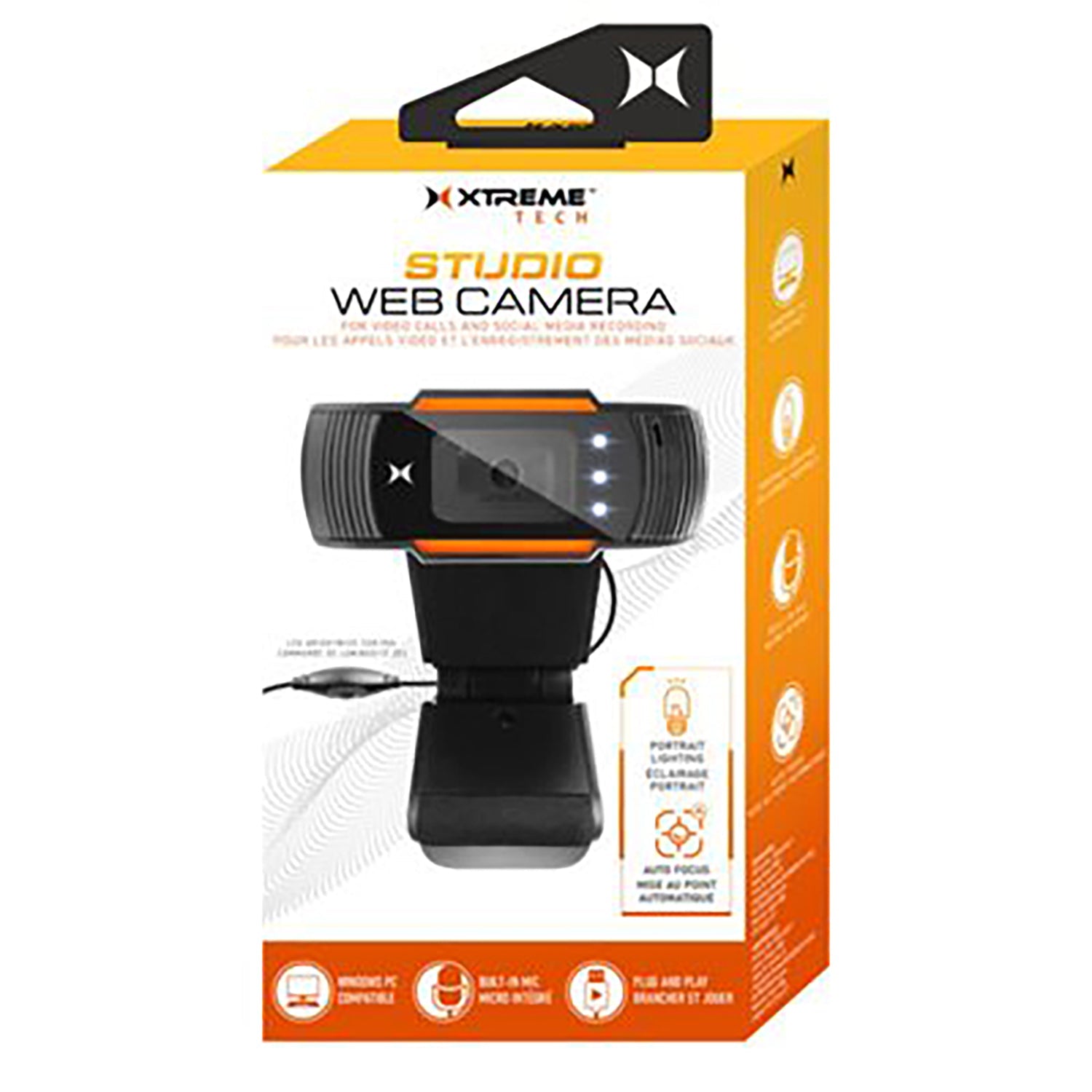 Xtreme - WebCam 480P, Support de Montage Universel, Éclairage LED Intégré, Noir - Simple Boutique