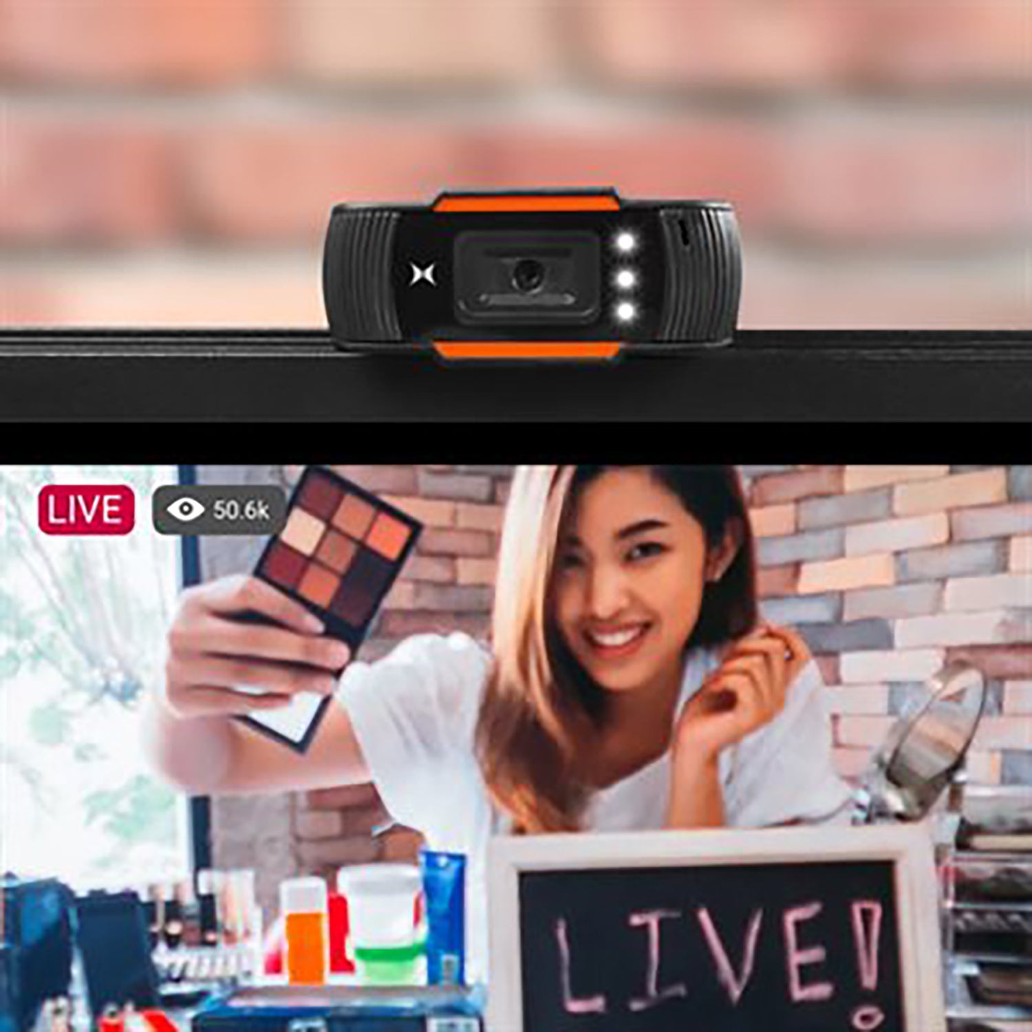 Xtreme - WebCam 480P, Support de Montage Universel, Éclairage LED Intégré, Noir - Simple Boutique
