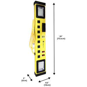 Xtricity - Barre D'alimention Robuste à 8 Prises Avec Éclairages DEL et Support Pour Téléphone, Jaune - Simple Boutique