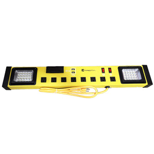 Xtricity - Barre D'alimention Robuste à 8 Prises Avec Éclairages DEL et Support Pour Téléphone, Jaune - Simple Boutique