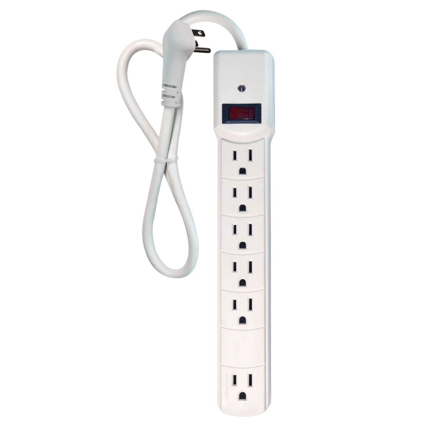 Xtricity - Barre d'alimentation à 6 Prises avec Protecteur de Surtension, Cordon de 4 Pieds, Blanc - Simple Boutique