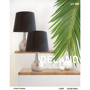 Xtricity - Ensemble de 2 Lampes de Tables Tactiles à 3 Intensités, 9'' x 14.5'', De la Collection Delano, Noir et Argent - Simple Boutique