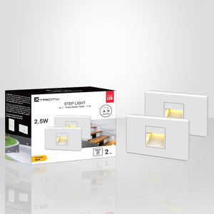 Xtricity - Ensemble de 2 Lumières de Sécurité pour Escalier DEL, 2.5W, 25 Lumens, 3000K Blanc Doux, Blanc - Simple Boutique