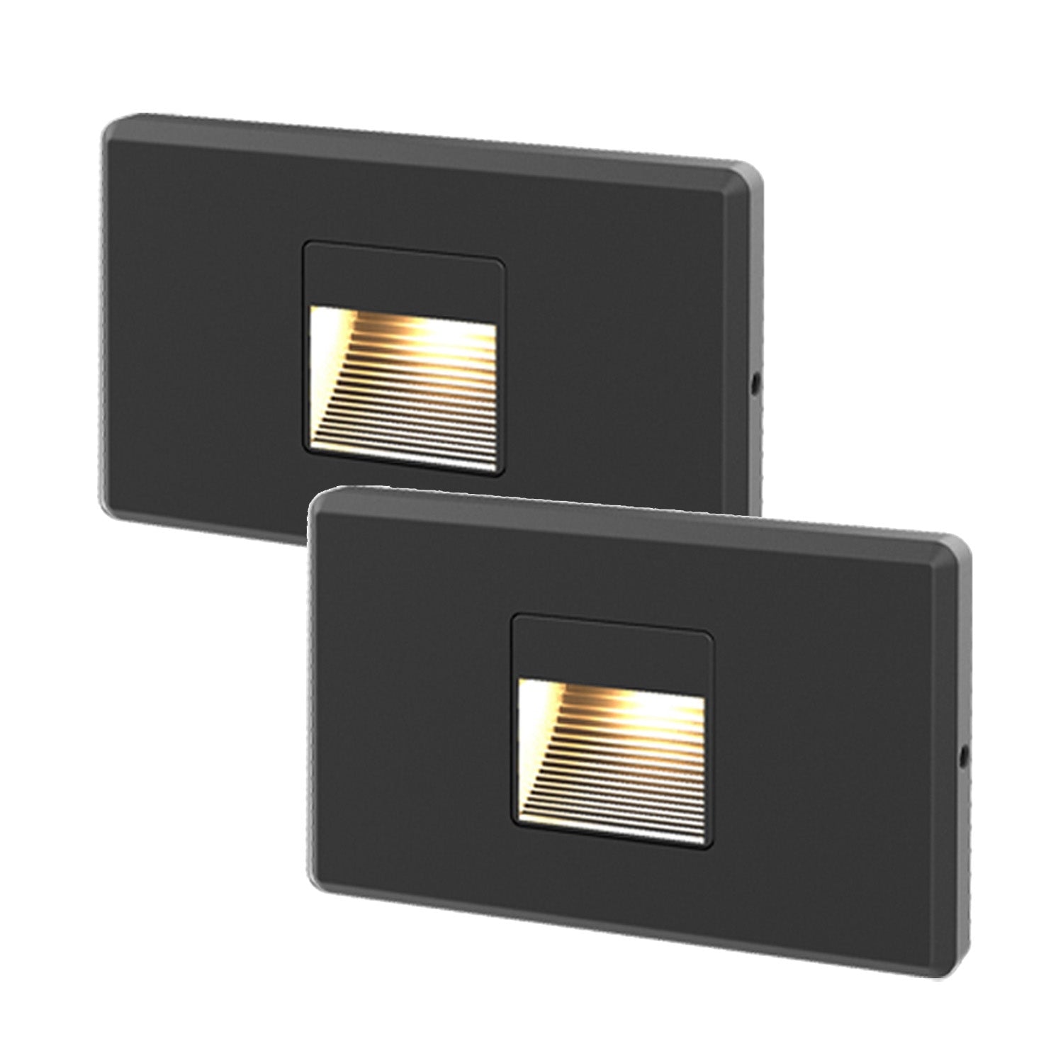 Xtricity - Ensemble de 2 Lumières de Sécurité pour Escalier DEL, 2.5W, 25 Lumens, 3000K Blanc Doux, Noir - Simple Boutique