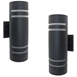 Xtricity - Ensemble de 2 Luminaire Mural Extérieur, Hauteur de 12.99'', De la Collection Central Park, Aluminium Noir - Simple Boutique