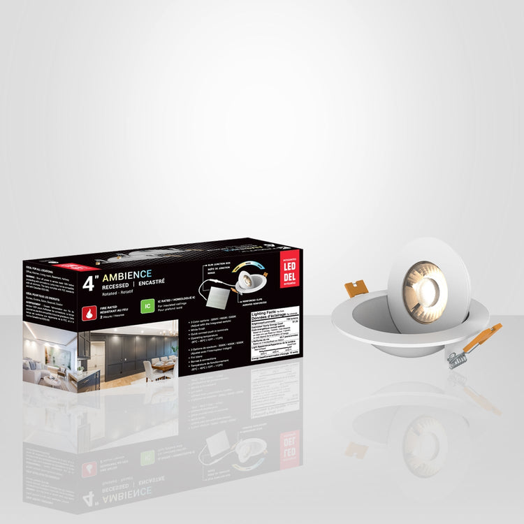 Xtricity - Ensemble de 2 Luminaires DEL Encastrés Rotatifs, 10W, 750 Lumens, 3 Options de Couleur d'éclairage - Simple Boutique