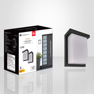 Xtricity - Ensemble de 2 Luminaires Muraux Extérieurs avec DEL Intégrée, Hauteur de 8'', De la Collection Viva, Noir - Simple Boutique