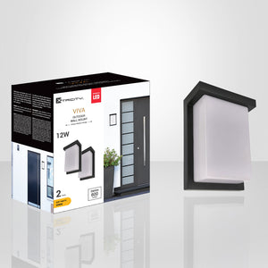 Xtricity - Ensemble de 2 Luminaires Muraux Extérieurs avec DEL Intégrée, Hauteur de 8'', De la Collection Viva, Noir - Simple Boutique