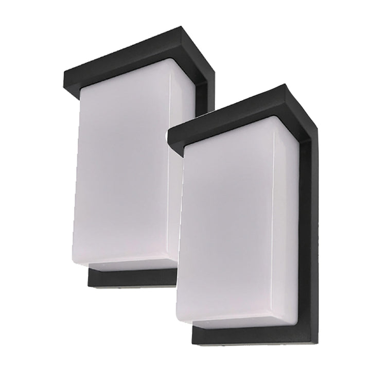 Xtricity - Ensemble de 2 Luminaires Muraux Extérieurs avec DEL Intégrée, Hauteur de 8'', De la Collection Viva, Noir - Simple Boutique
