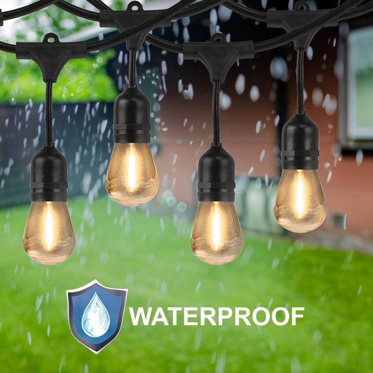 Xtricity - Guirlange Lumineuse DEL Extérieur, Imperméable, Longeur de 48 Pieds, 2200K Blanc Doux - Simple Boutique