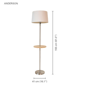 Xtricity - Lampe Torchère sur Pied, Hauteur de 5', de la Collection Anderson, Blanc - Simple Boutique
