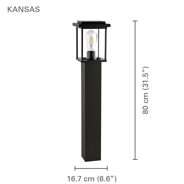 Xtricity - Lampe de Jardin, Hauteur de 31.5'', De la Collection Kansas, Noir - Simple Boutique