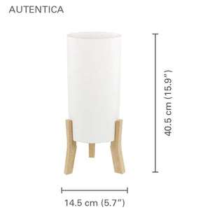Xtricity - Lampe de Table Cylindrique, 7.87'' x 15.74'', De la Collection Autentica, Blanc - Simple Boutique
