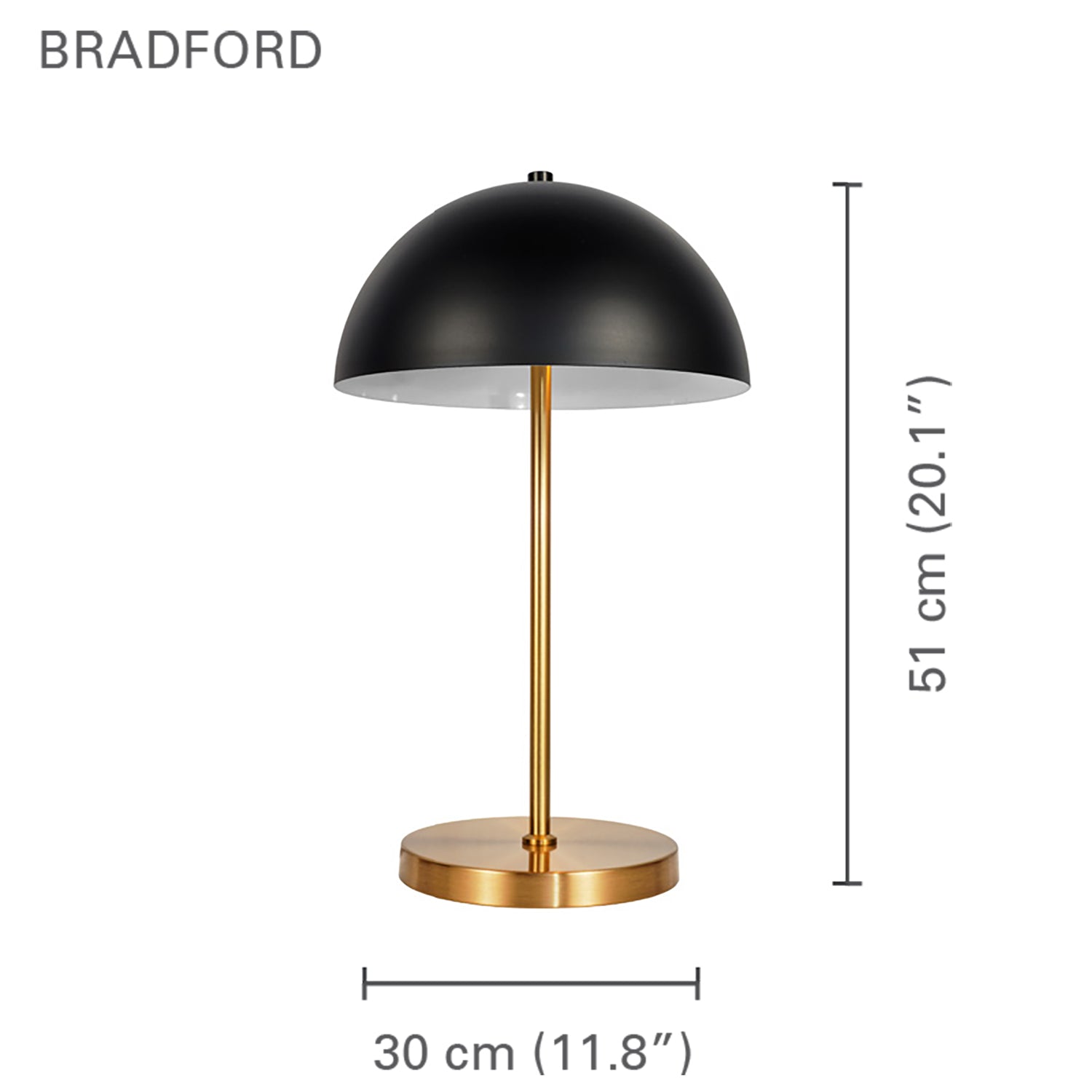 Xtricity - Lampe de Table, Hauteur de 20.1", De la Collection Bradford, Noir et Doré - Simple Boutique