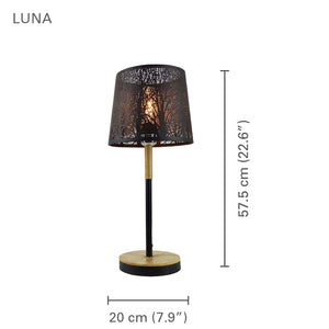 Xtricity - Lampe de Table, Hauteur de 22.6'', De la Collection Luna, Noir - Simple Boutique