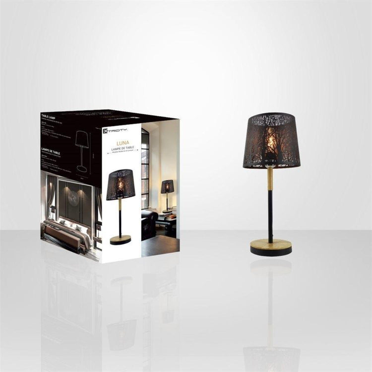 Xtricity - Lampe de Table, Hauteur de 22.6'', De la Collection Luna, Noir - Simple Boutique