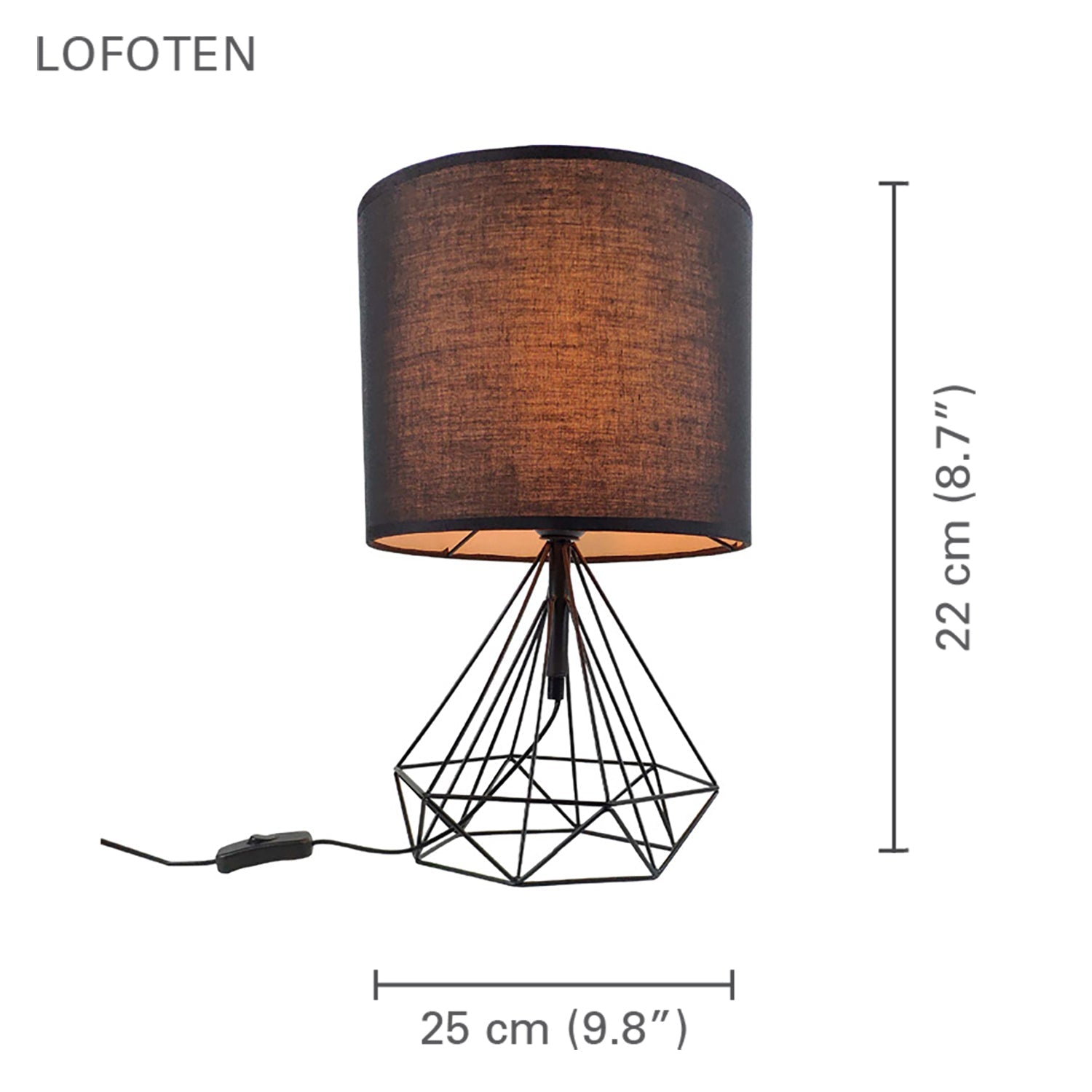 Xtricity - Lampe de Table, Hauteur de 8.6'', De la Collection Lofoten, Noir - Simple Boutique