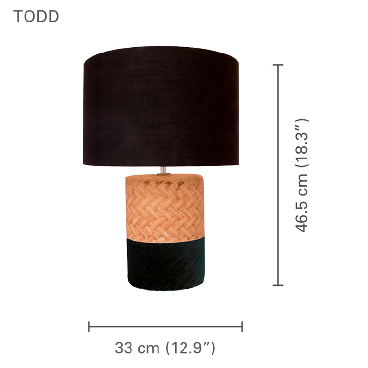 Xtricity - Lampe de Table Moderne, 13'' x 18.11'', De la Collection Todd, Noir - Simple Boutique