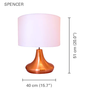 Xtricity - Lampe de Table Moderne, 15.75'' x 20.07'', De la Collection Spencer, Cuivre - Simple Boutique