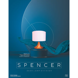 Xtricity - Lampe de Table Moderne, 15.75'' x 20.07'', De la Collection Spencer, Cuivre - Simple Boutique