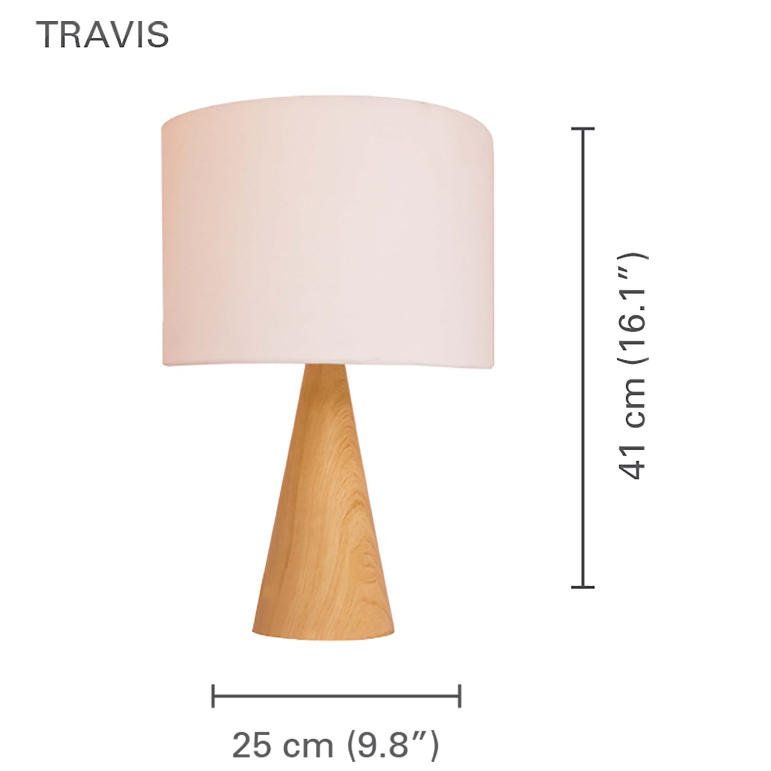 Xtricity - Lampe de Table Moderne, 9.84'' x 16.14'', De la Collection Travis, Bois - Simple Boutique