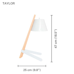 Xtricity - Lampe de Table Moderne, 9.84'' x 18.5'', De la Collection Taylor, Blanc - Simple Boutique