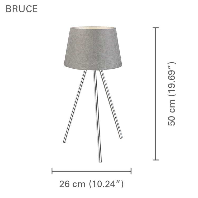 Xtricity - Lampe de Table Moderne, Hauteur de 19.7", De la Collection Bruce, Gris - Simple Boutique