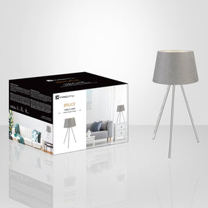 Xtricity - Lampe de Table Moderne, Hauteur de 19.7", De la Collection Bruce, Gris - Simple Boutique