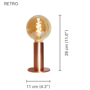 Xtricity - Lampe de Table Tactile avec 3 niveaux d'intensité, 11'' x 4.3'', De la Collection Retro, Or Rose - Simple Boutique