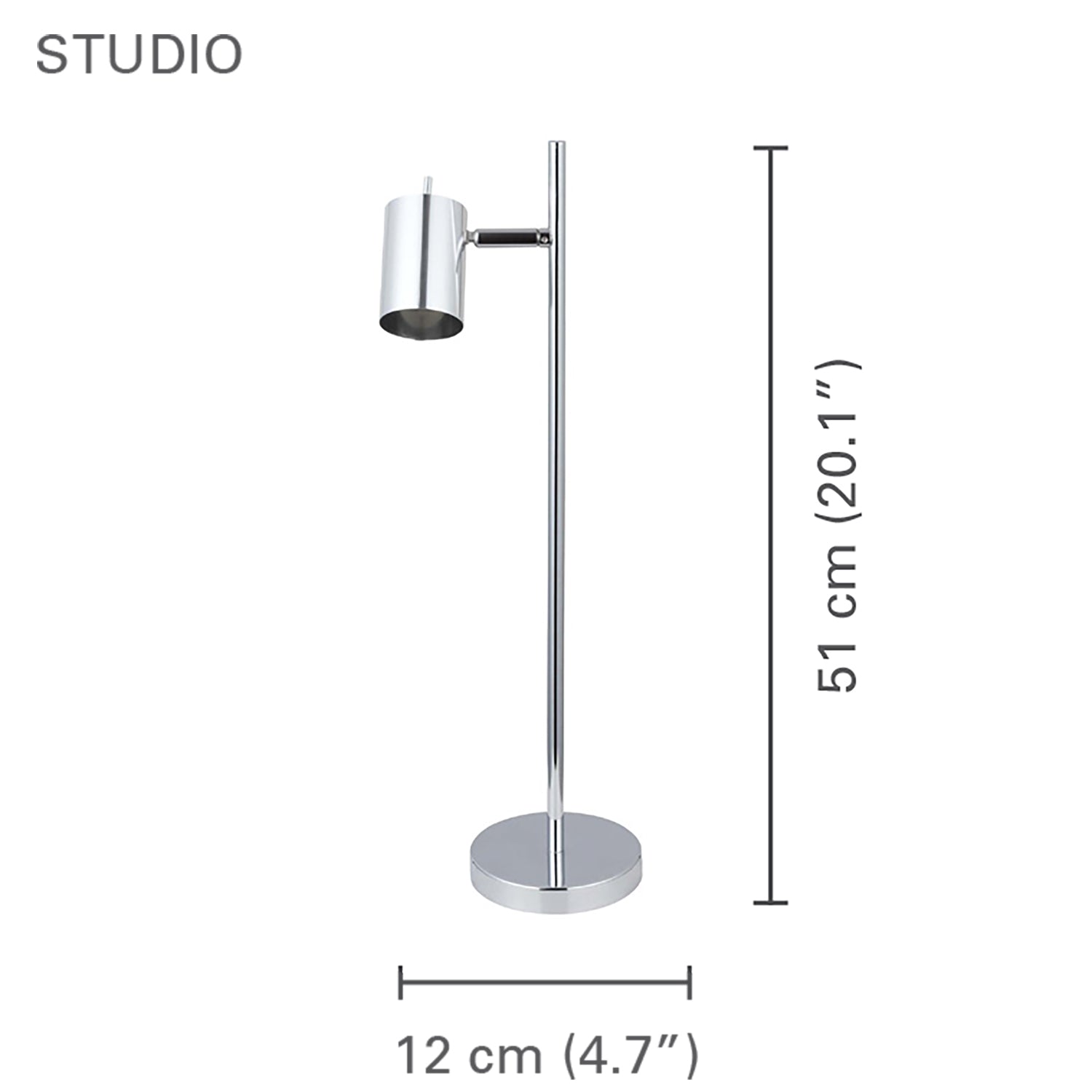 Xtricity - Lampe de Table à 1 Tête, Hauteur de 20'' , De la Collection Studio, Chrome - Simple Boutique
