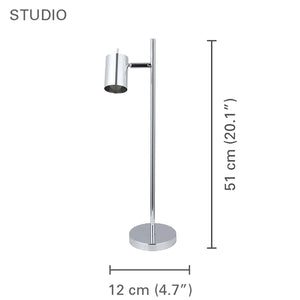 Xtricity - Lampe de Table à 1 Tête, Hauteur de 20'' , De la Collection Studio, Chrome - Simple Boutique