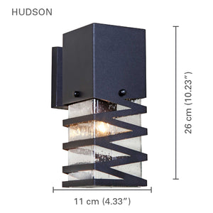 Xtricity - Lumianire Mural Extérieur, Hauteur de 10.23'' , De la Collection Hudson, Noir - Simple Boutique
