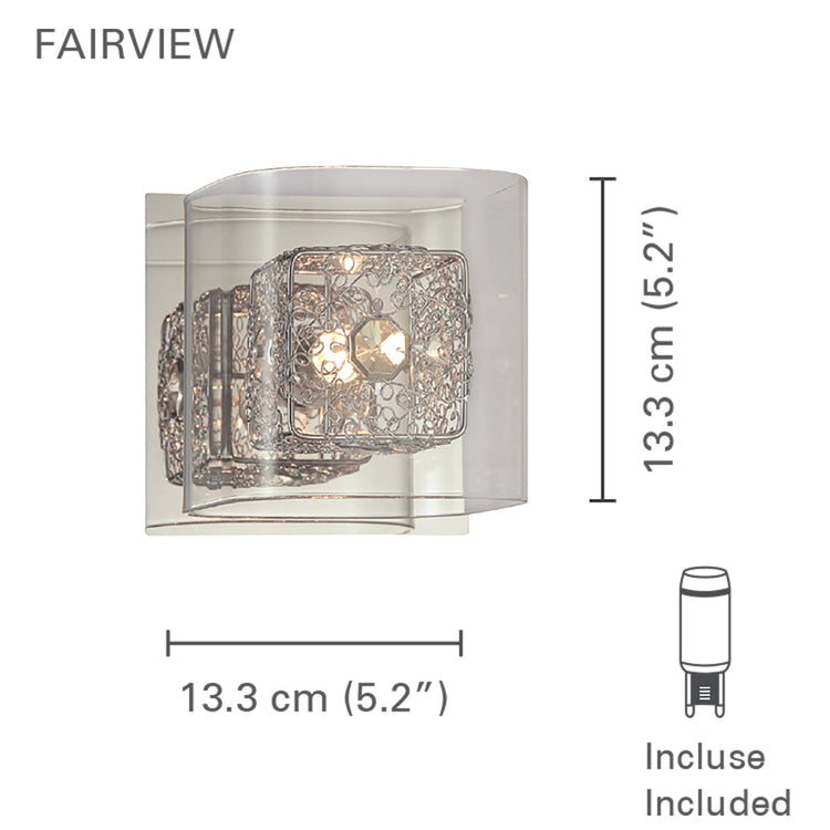 Xtricity - Lumière Décorative de Vanité, Largeur de 5.24'', De la Collection Fairview, Fini Chromé - Simple Boutique