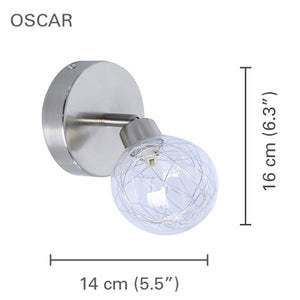 Xtricity - Luminaire Directionel à 1 Tête, Largeur de 5.5'', De la Collection Oscar, Argenté - Simple Boutique