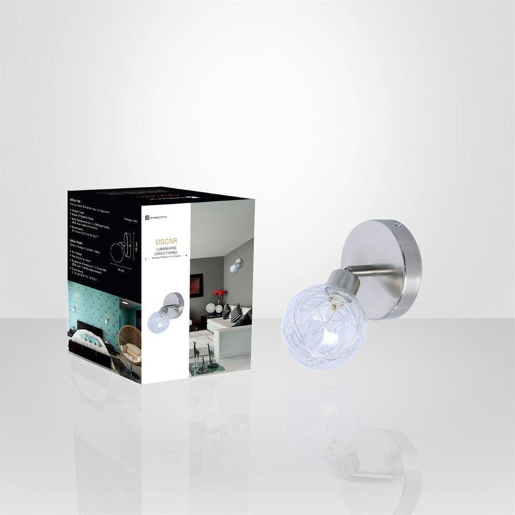 Xtricity - Luminaire Directionel à 1 Tête, Largeur de 5.5'', De la Collection Oscar, Argenté - Simple Boutique