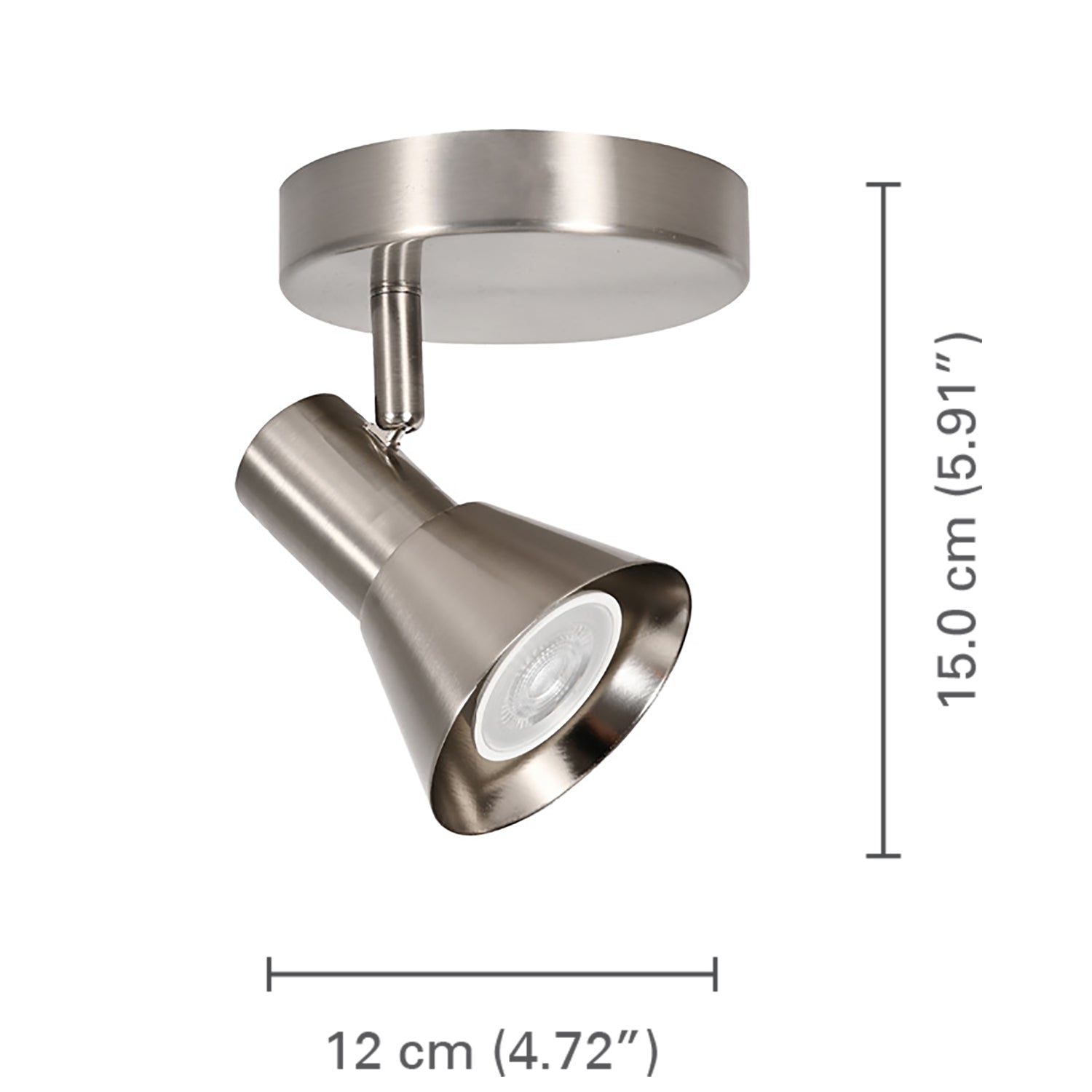 Xtricity - Luminaire Directionnel à 1 Tête, Largeur de 4.72", De la Collection Rosalie, Nickel - Simple Boutique