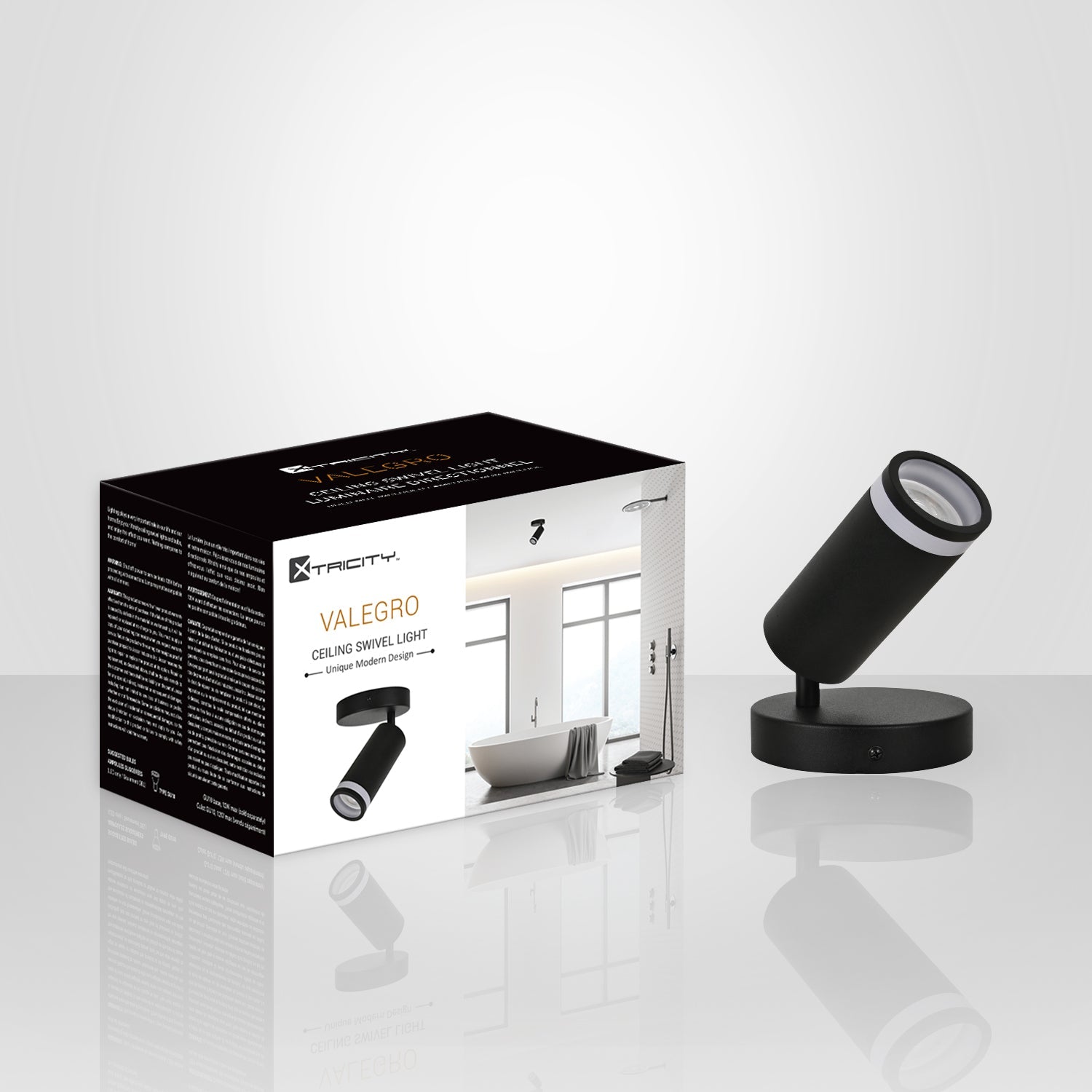 Xtricity - Luminaire Directionnel à 1 Tête, Largeur de 4.72", De la Collection Valegro, Noir - Simple Boutique