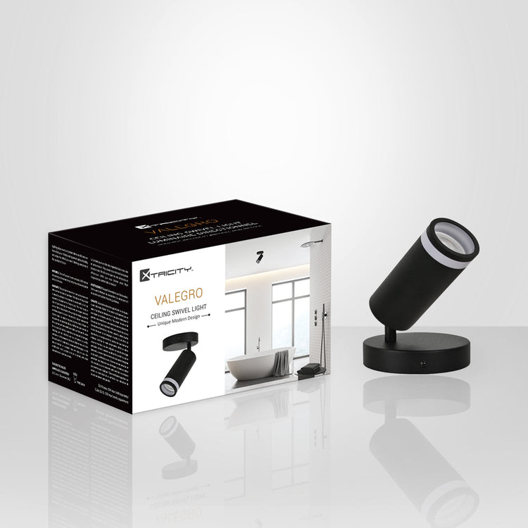 Xtricity - Luminaire Directionnel à 1 Tête, Largeur de 4.72", De la Collection Valegro, Noir - Simple Boutique