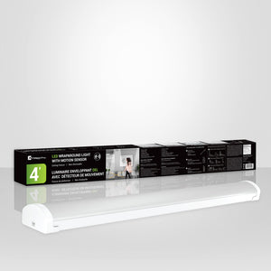 Xtricity - Luminaire Enveloppant DEL avec Détecteur de Mouvement, Longeur de 4 Pieds, 55W, 4000K Blanc Froid - Simple Boutique