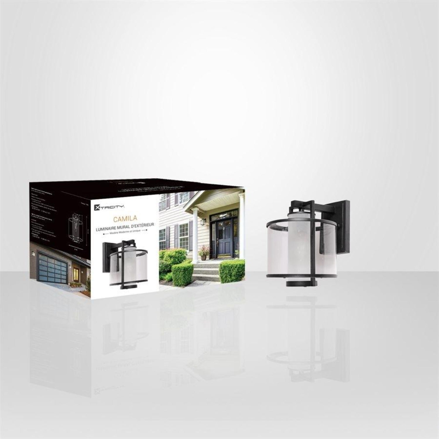 Xtricity - Luminaire Mural Extérieur, Hauteur de 11'', De la Collection Camila, Noir - Simple Boutique