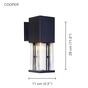 Xtricity - Luminaire Mural Extérieur, Hauteur de 11'', De la Collection Cooper, Noir - Simple Boutique